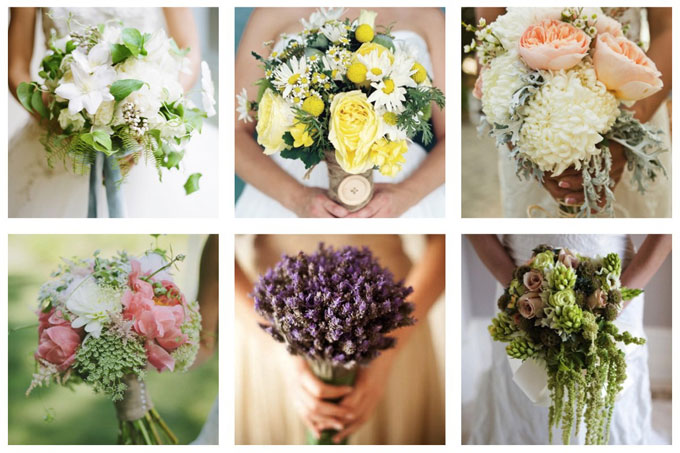 Bouquets de mariée champêtres