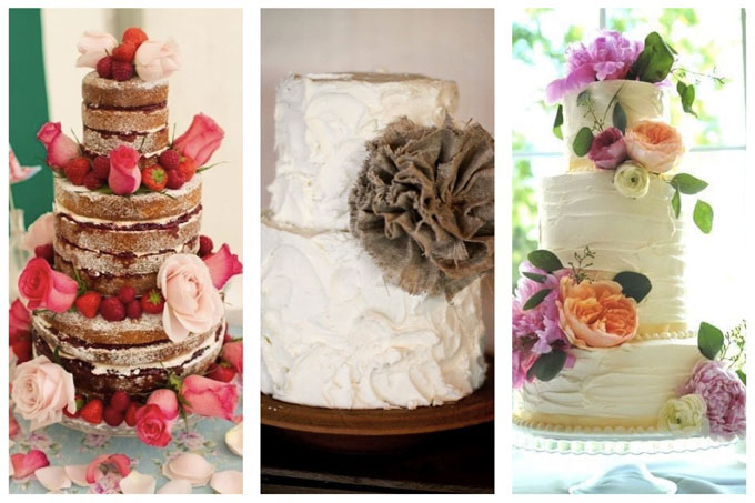 Gâteaux rustiques pour mariage champêtre