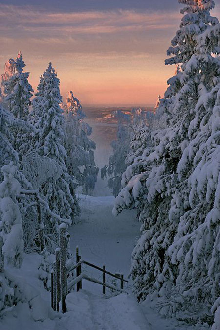 coucher de soleil en finlande