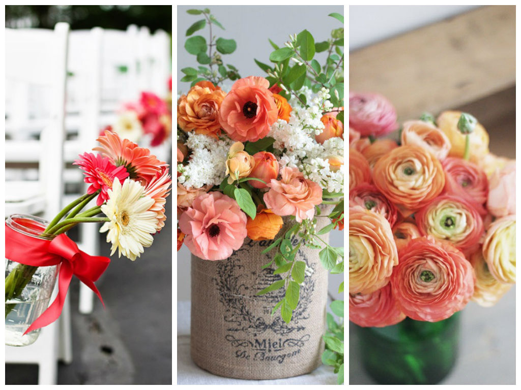 déco fleurs corail
