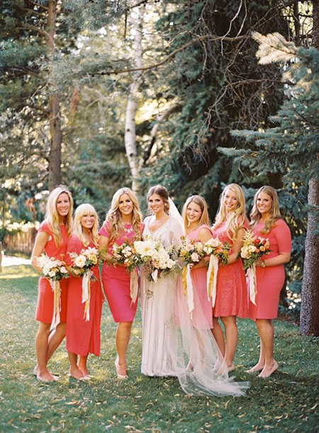 demoiselles d'honneur corail
