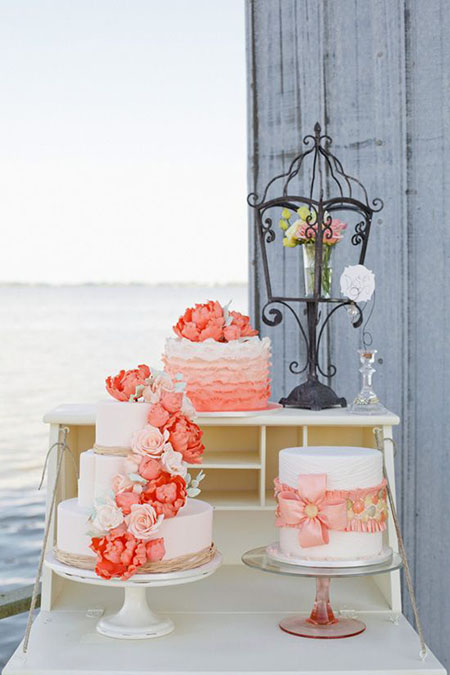wedding cake corail