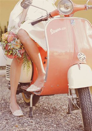 vespa corail avec mariée
