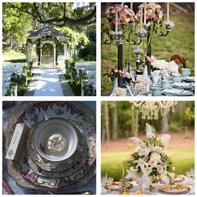 decoration et tables mariage downton abbey